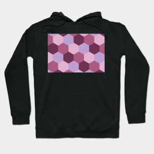 Pink and purple shades, hexagon geometric pattern Hoodie